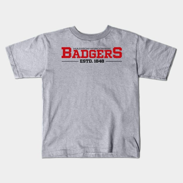 Badgers-MW Kids T-Shirt by Josh Wuflestad